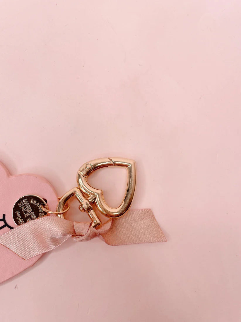 baby pink lash heart keychain