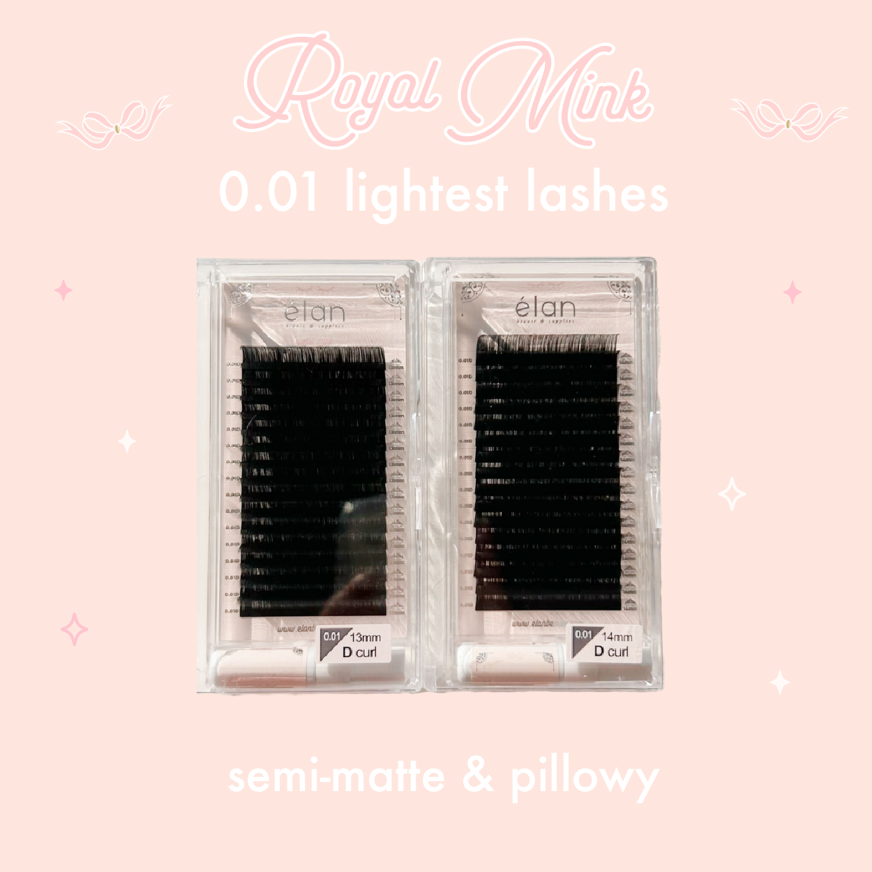 0.01 ROYAL MINK lash trays (lightest lashes) π