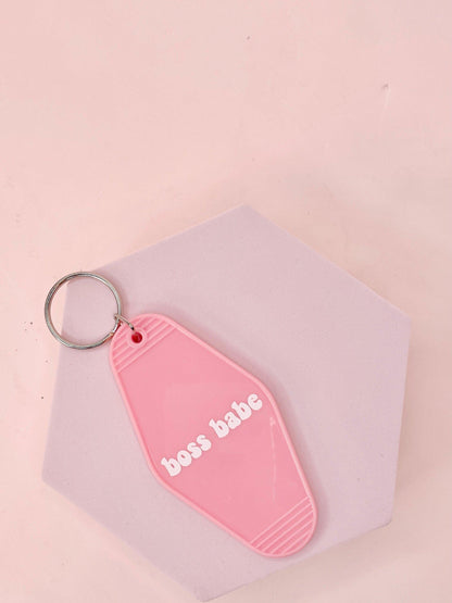 baby pink lash motel keychain
