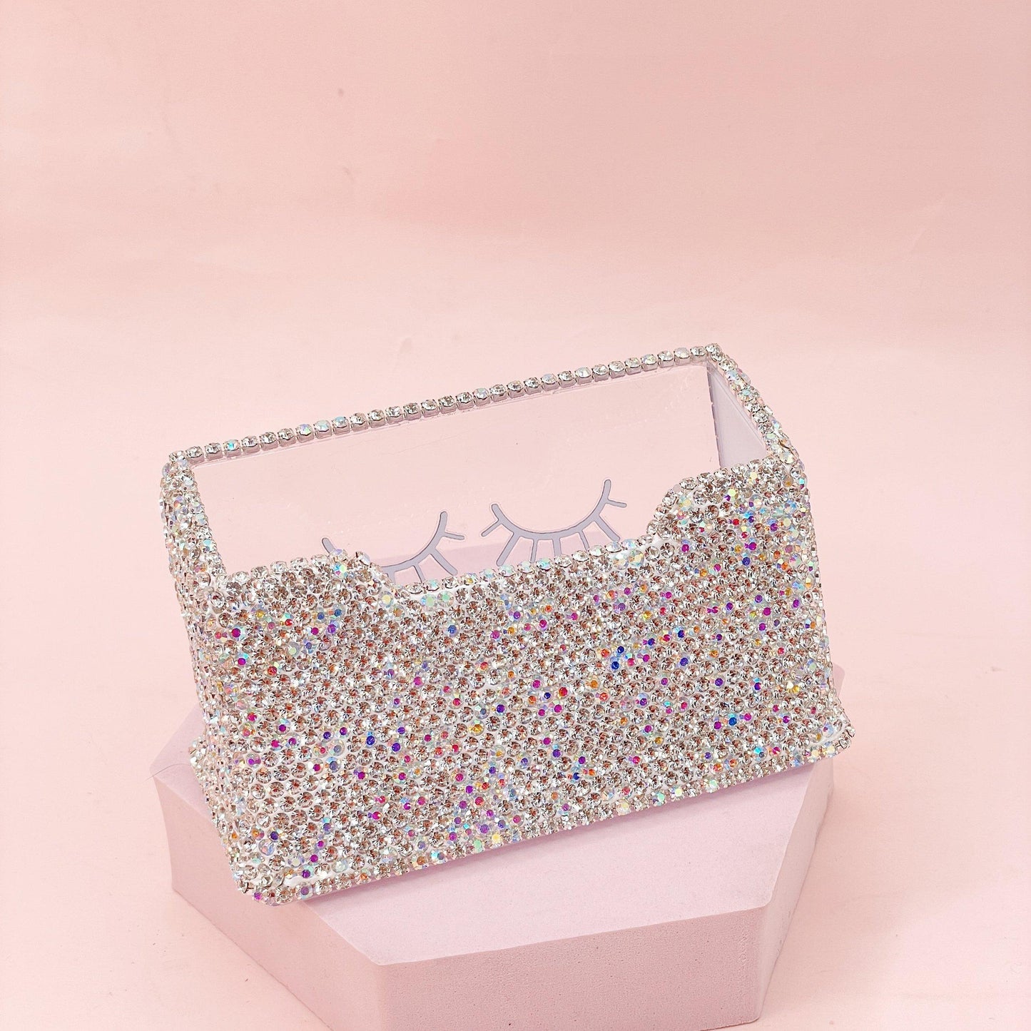 bedazzled business card stand