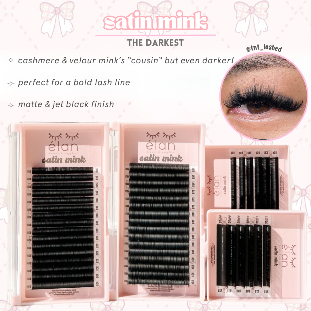0.05 SATIN MINK lash trays (DARKEST lashes) 🎀