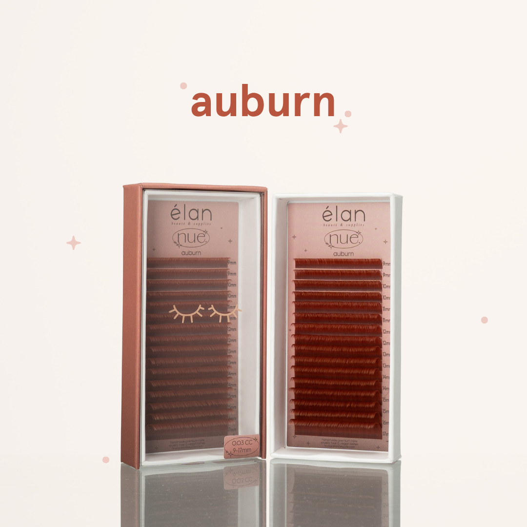 the NUE collection shade-matching color lashes