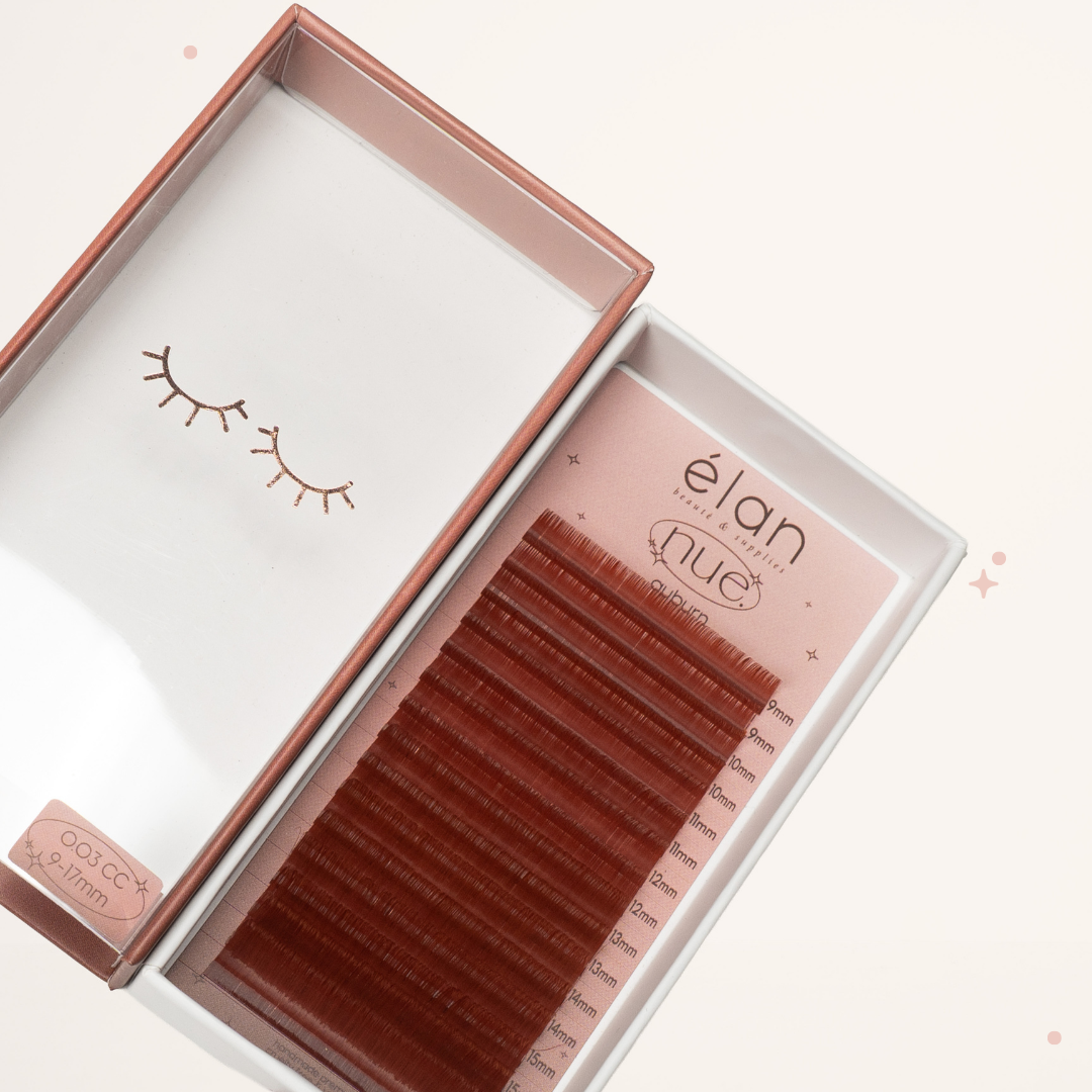 the NUE collection shade-matching color lashes