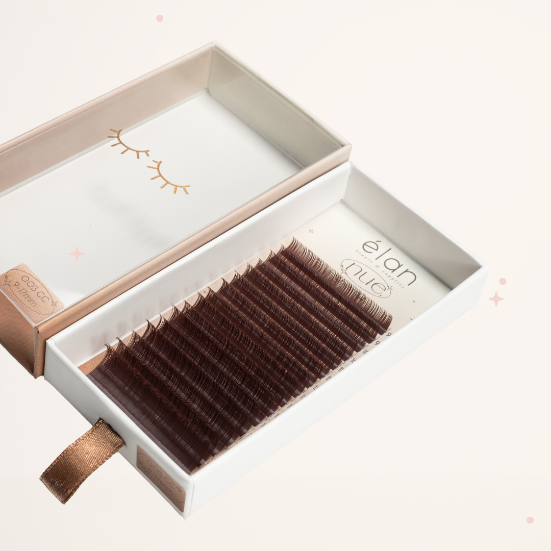 the NUE collection shade-matching color lashes