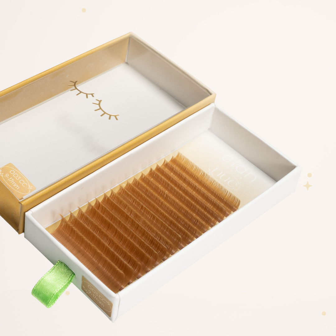 the NUE collection shade-matching color lashes