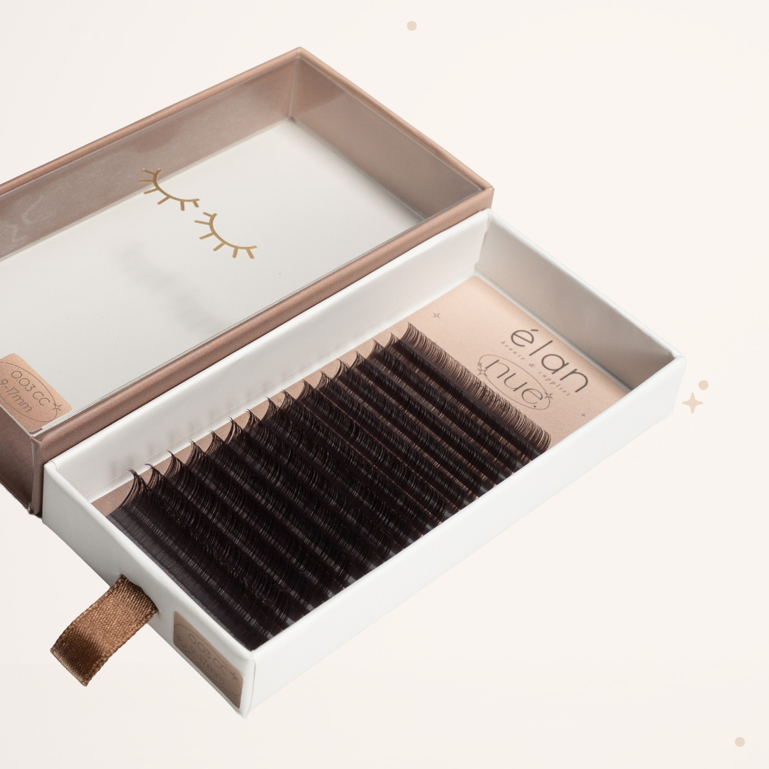the NUE collection shade-matching color lashes