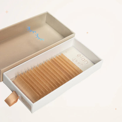 the NUE collection shade-matching color lashes