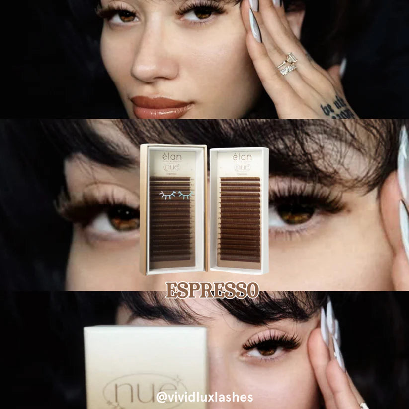 the NUE collection shade-matching color lashes