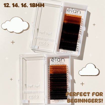 easy fan BROWN mix velvet mink lashes